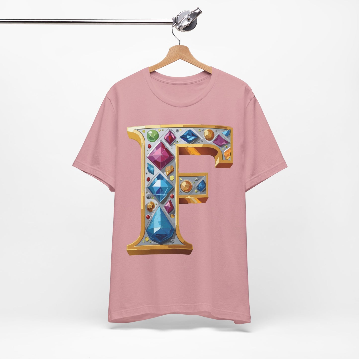 Letter Shirt, Shirt with Letters, Tee Shirt with Gold Letter, Shirt with Antique Letters