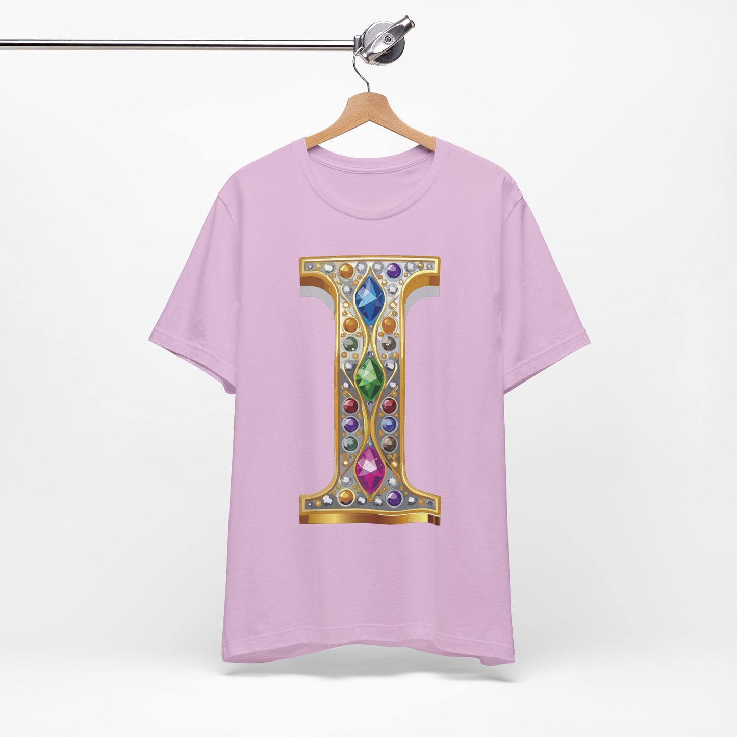 Letter Shirt, Shirt with Letters, Tee Shirt with Gold Letter, Shirt with Antique Letters