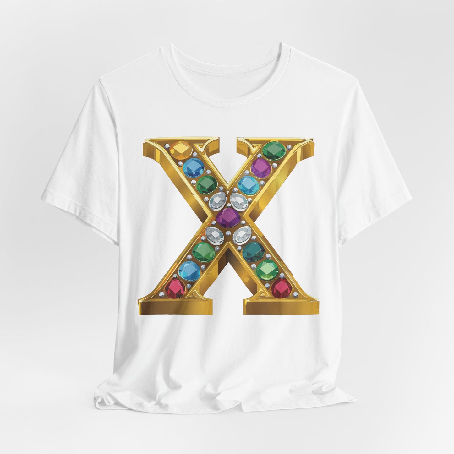 Letter Shirt, Shirt with Letters, Tee Shirt with Gold Letter, Shirt with Antique Letters