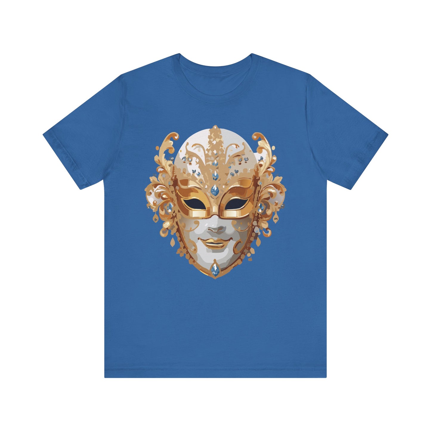 Mask Shirt, Shirt with Mask, Tee Shirt with Gold Face