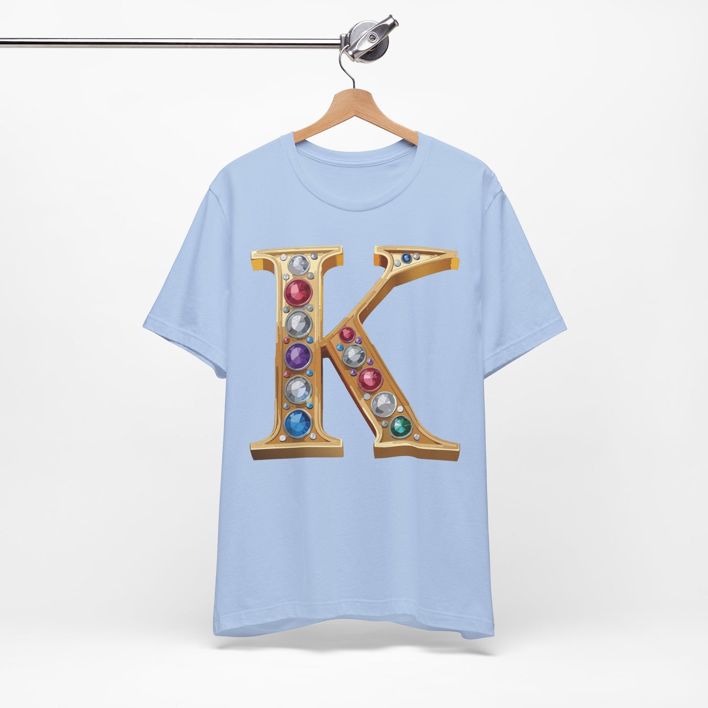 Letter Shirt, Shirt with Letters, Tee Shirt with Gold Letter, Shirt with Antique Letters