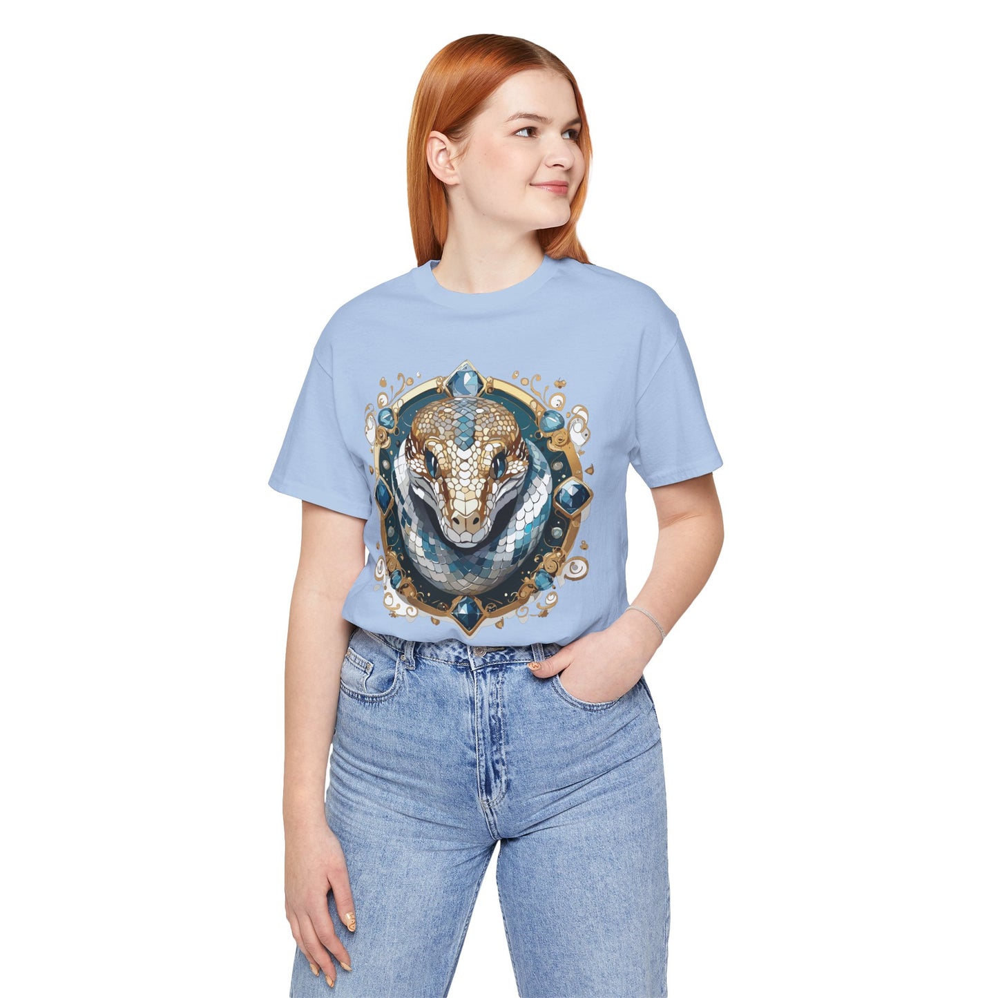 Animal Shirt, Shirt with Animal, Tee Shirt with Gold Animal Medal, Shirt with Antique Animal Medallion