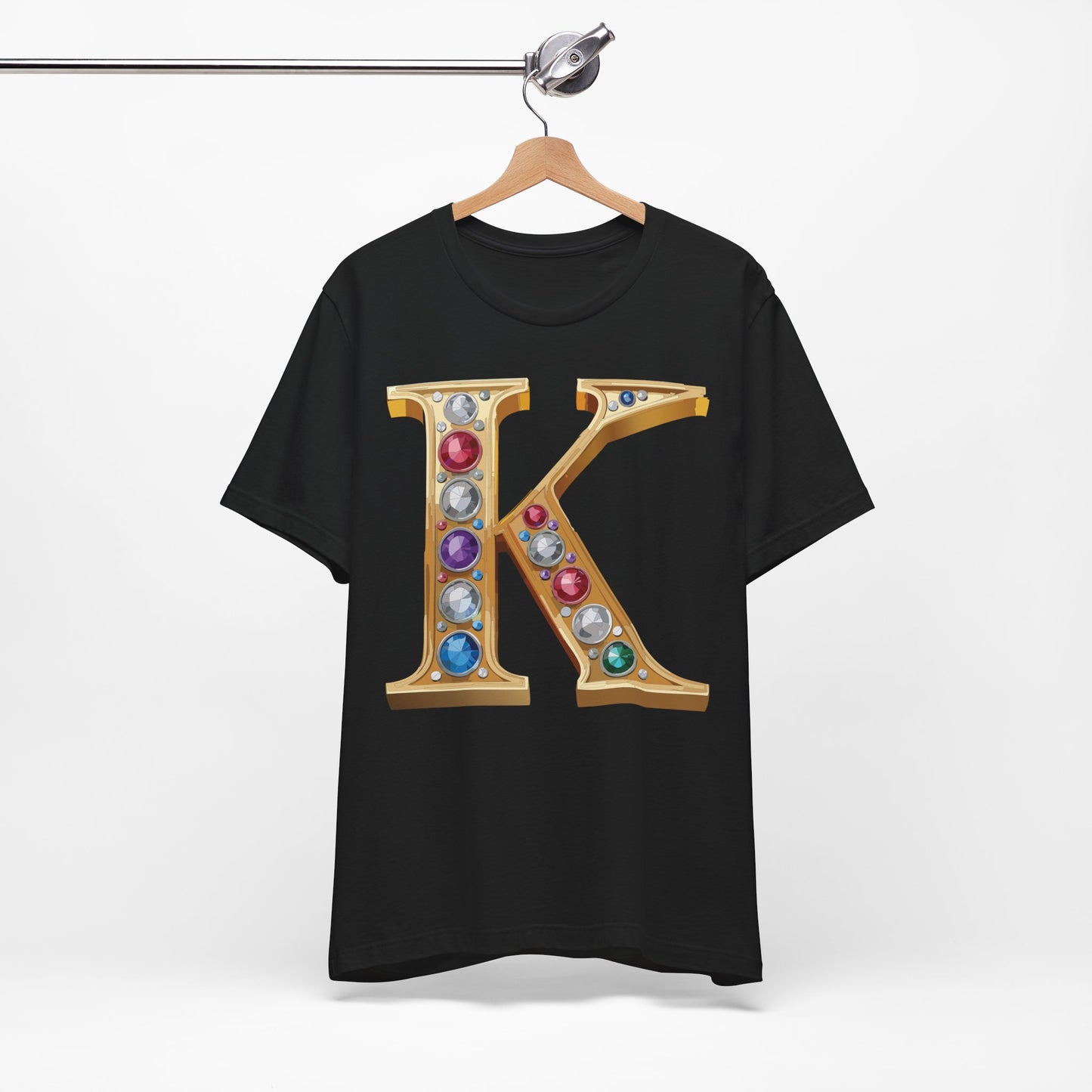 Letter Shirt, Shirt with Letters, Tee Shirt with Gold Letter, Shirt with Antique Letters