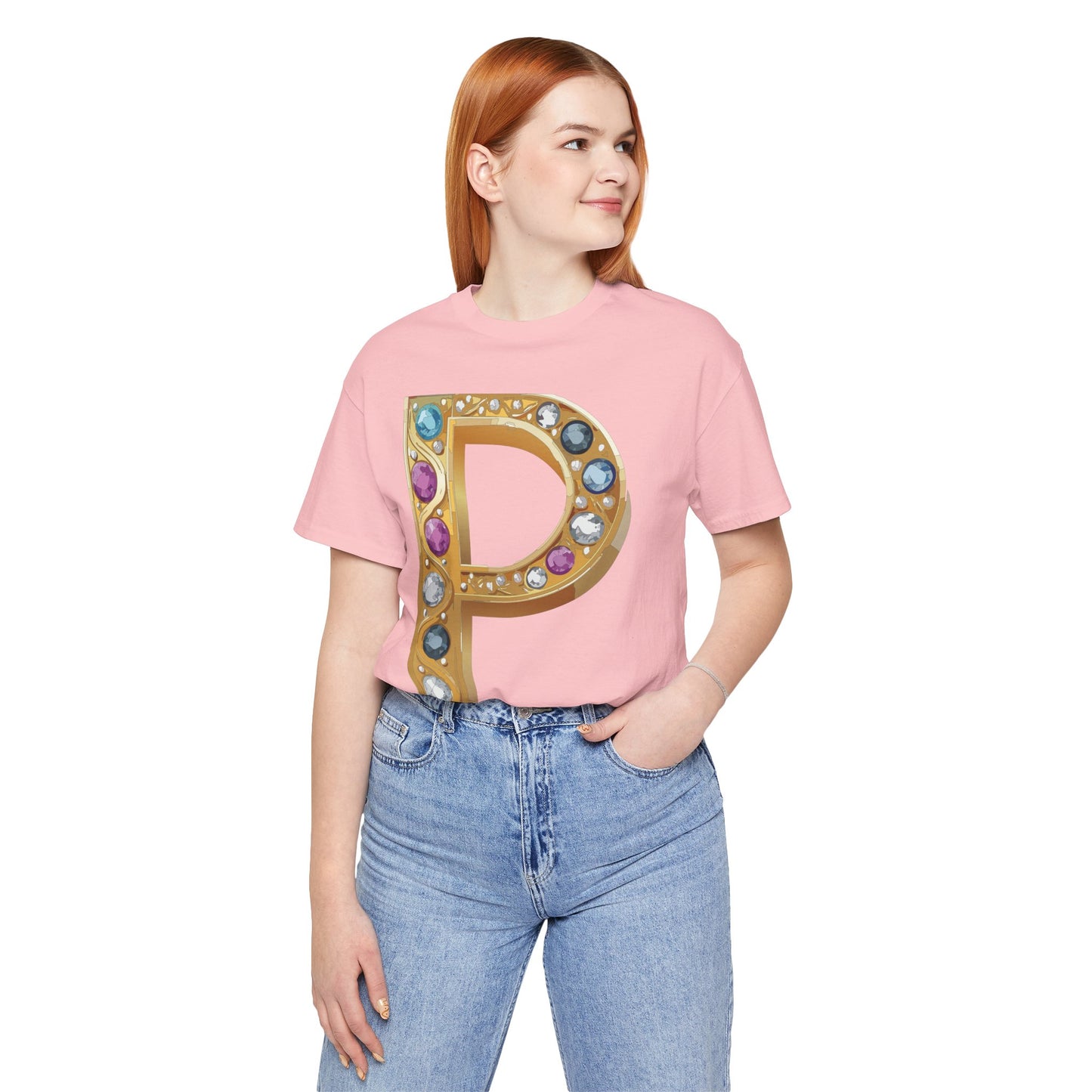 Letter Shirt, Shirt with Letters, Tee Shirt with Gold Letter, Shirt with Antique Letters