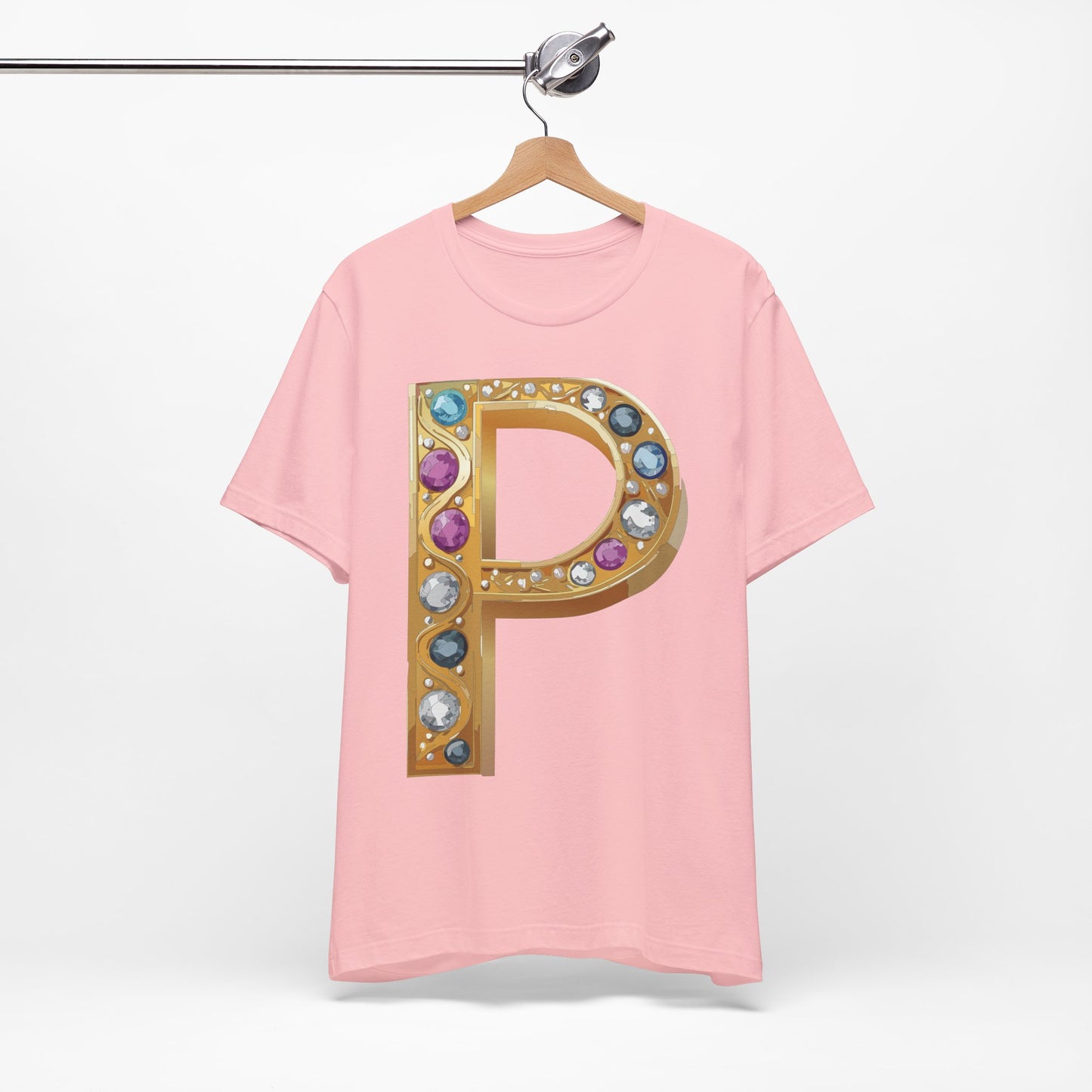 Letter Shirt, Shirt with Letters, Tee Shirt with Gold Letter, Shirt with Antique Letters