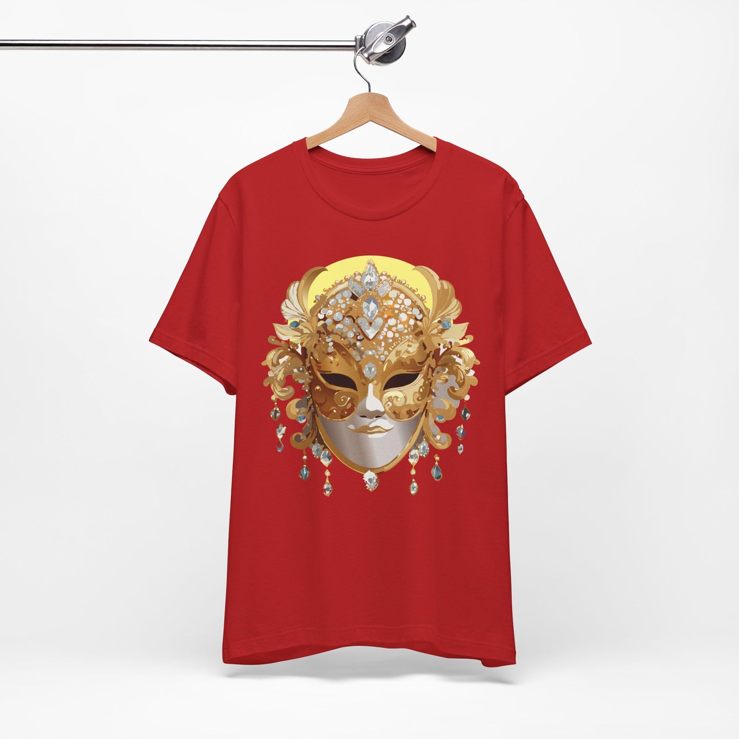 Mask Shirt, Shirt with Mask, Tee Shirt with Gold Face