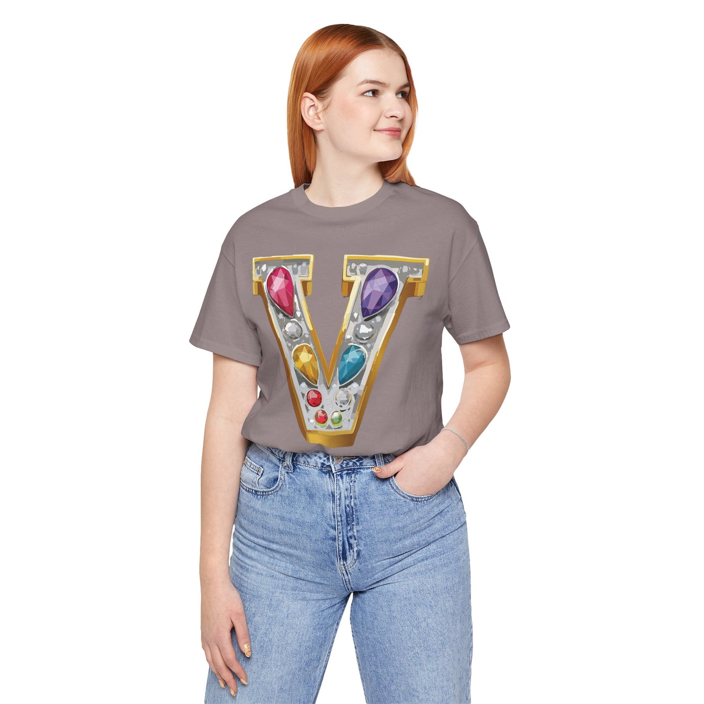 Letter Shirt, Shirt with Letters, Tee Shirt with Gold Letter, Shirt with Antique Letters
