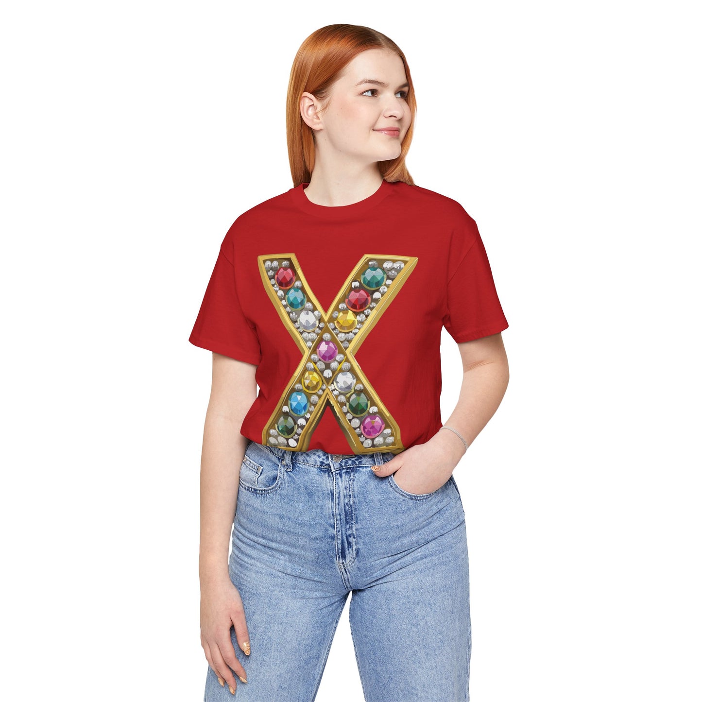Letter Shirt, Shirt with Letters, Tee Shirt with Gold Letter, Shirt with Antique Letters