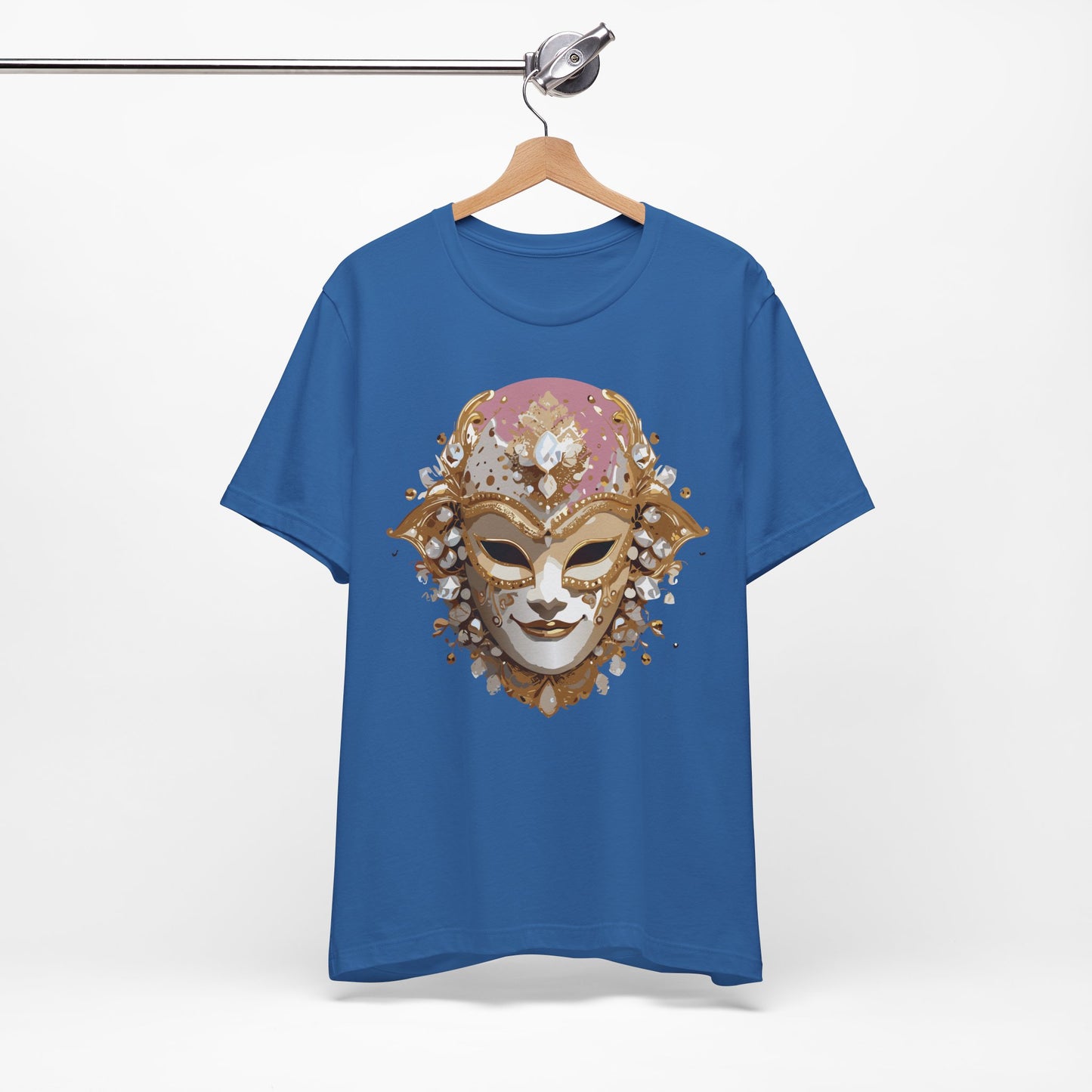 Mask Shirt, Shirt with Mask, Tee Shirt with Gold Face