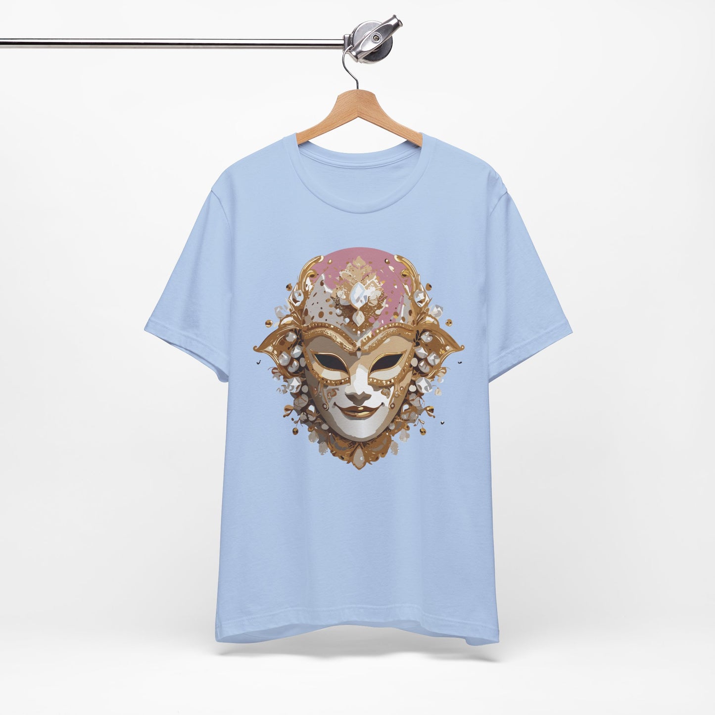Mask Shirt, Shirt with Mask, Tee Shirt with Gold Face