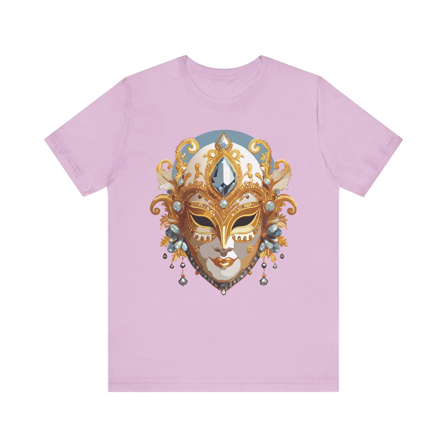 Mask Shirt, Shirt with Mask, Tee Shirt with Gold Face