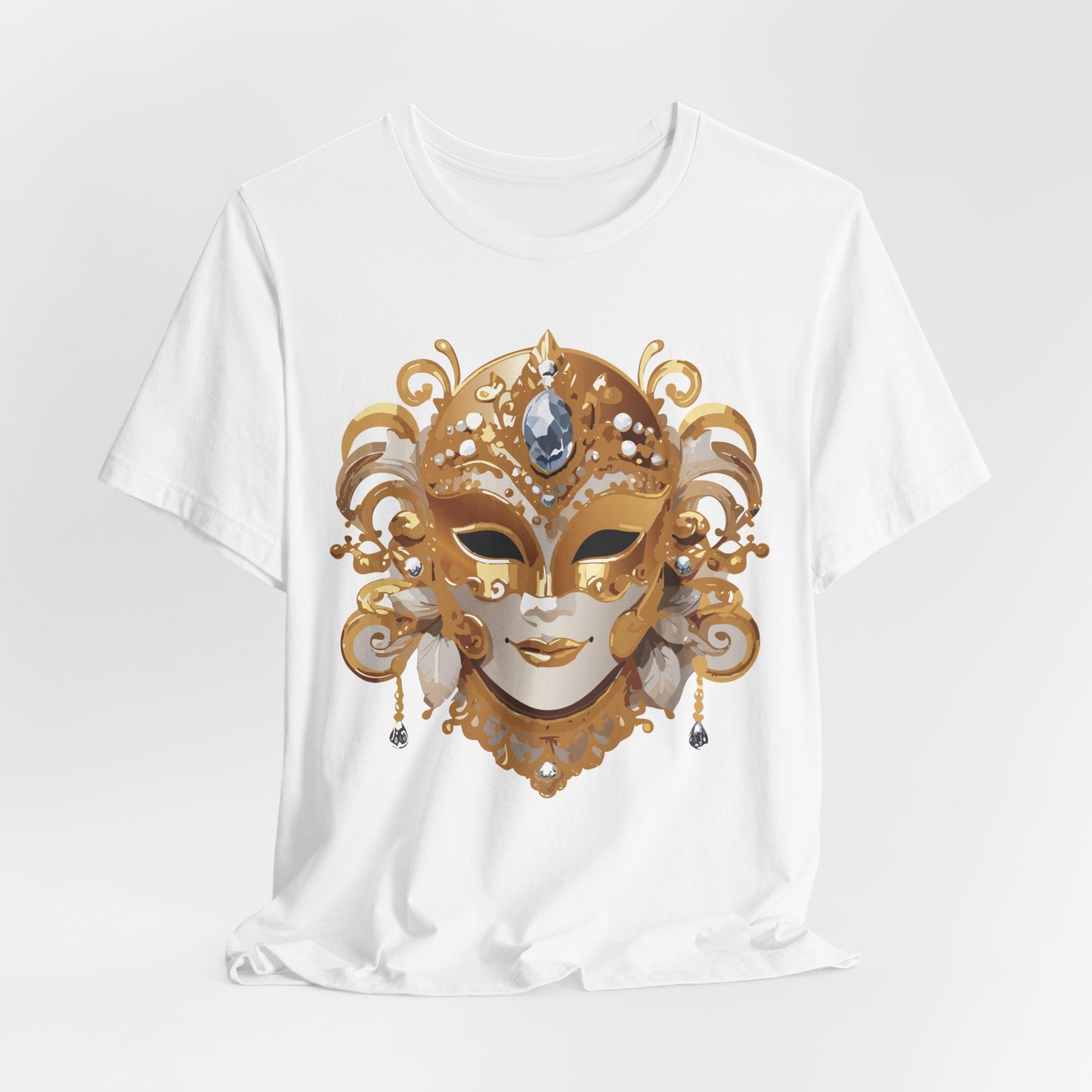 Mask Shirt, Shirt with Mask, Tee Shirt with Gold Face