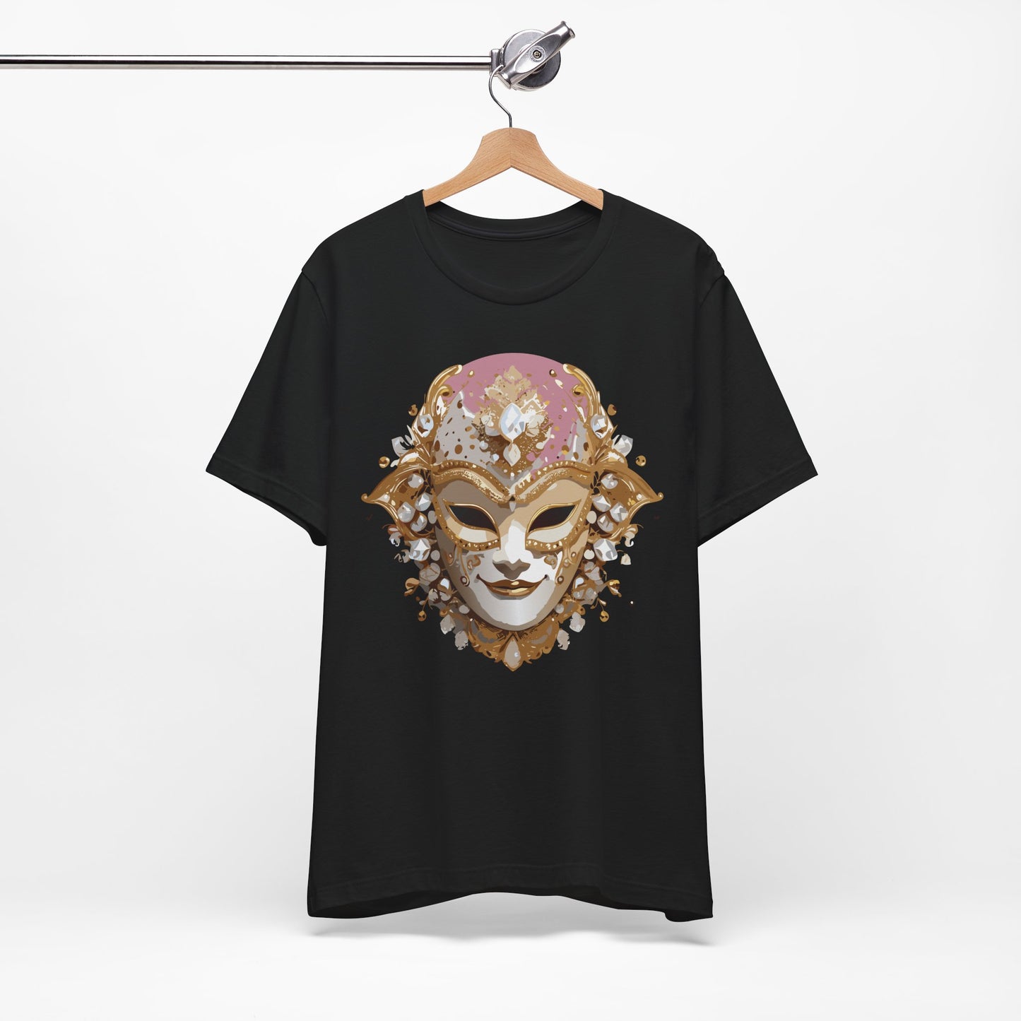 Mask Shirt, Shirt with Mask, Tee Shirt with Gold Face