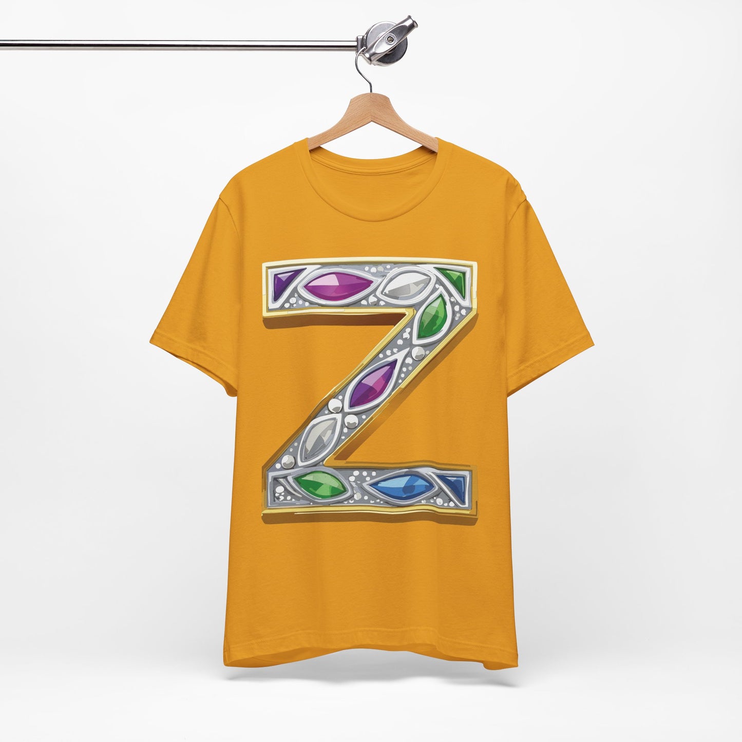 Letter Shirt, Shirt with Letters, Tee Shirt with Gold Letter, Shirt with Antique Letters