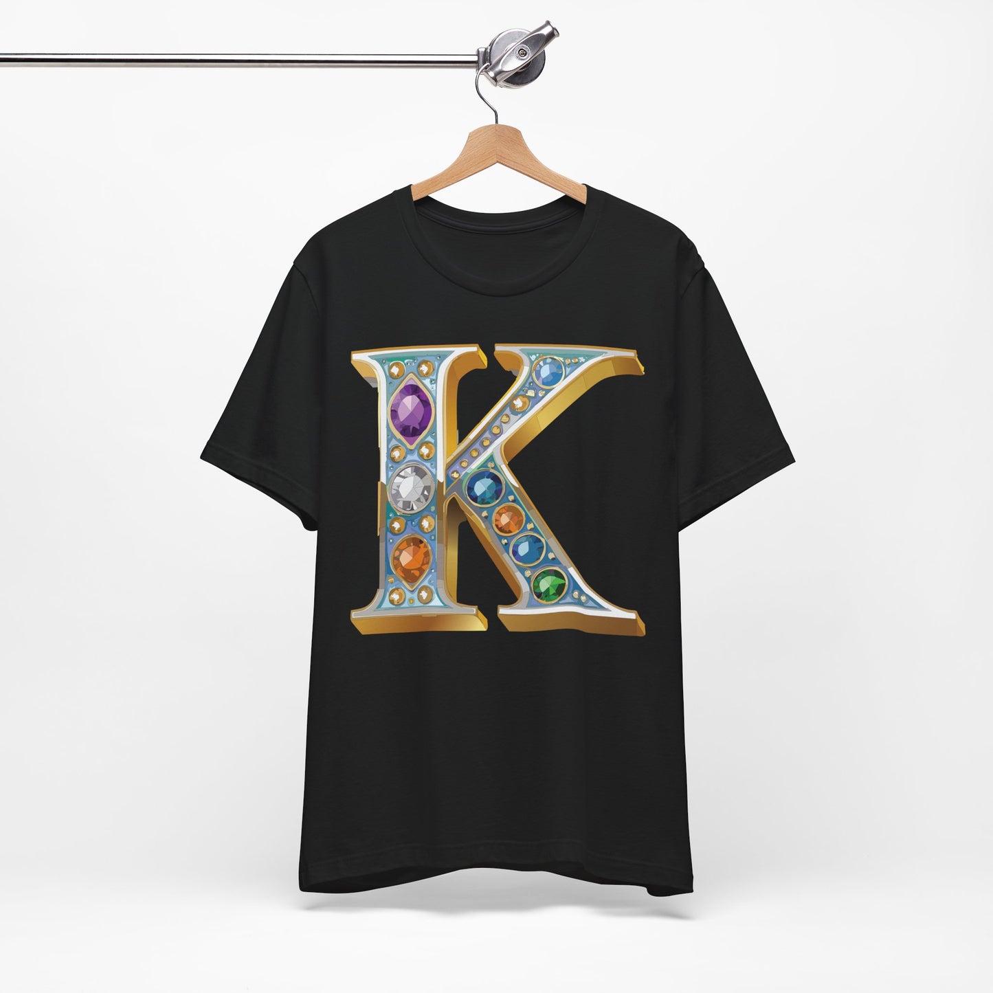 Letter Shirt, Shirt with Letters, Tee Shirt with Gold Letter, Shirt with Antique Letters