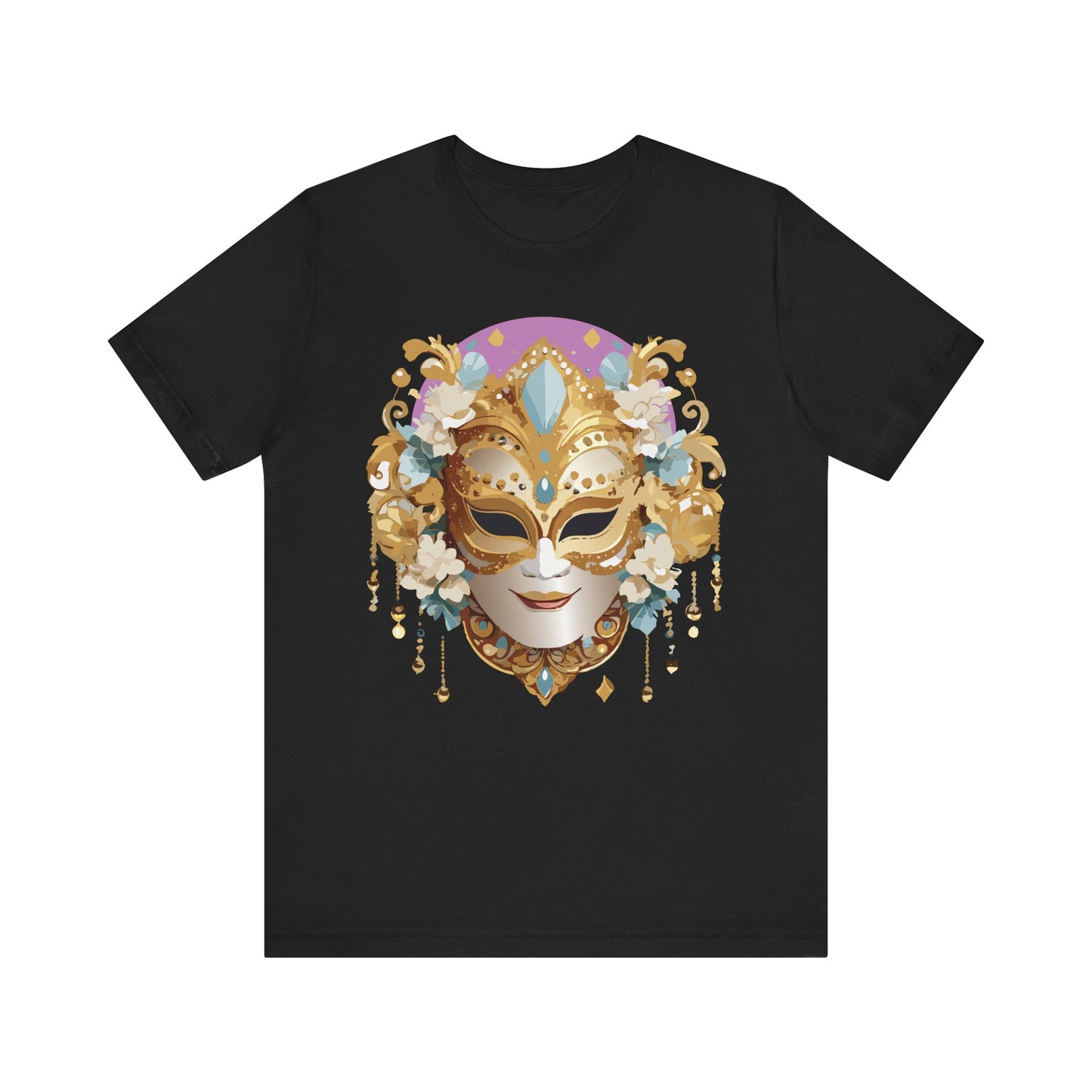 Mask Shirt, Shirt with Mask, Tee Shirt with Gold Face
