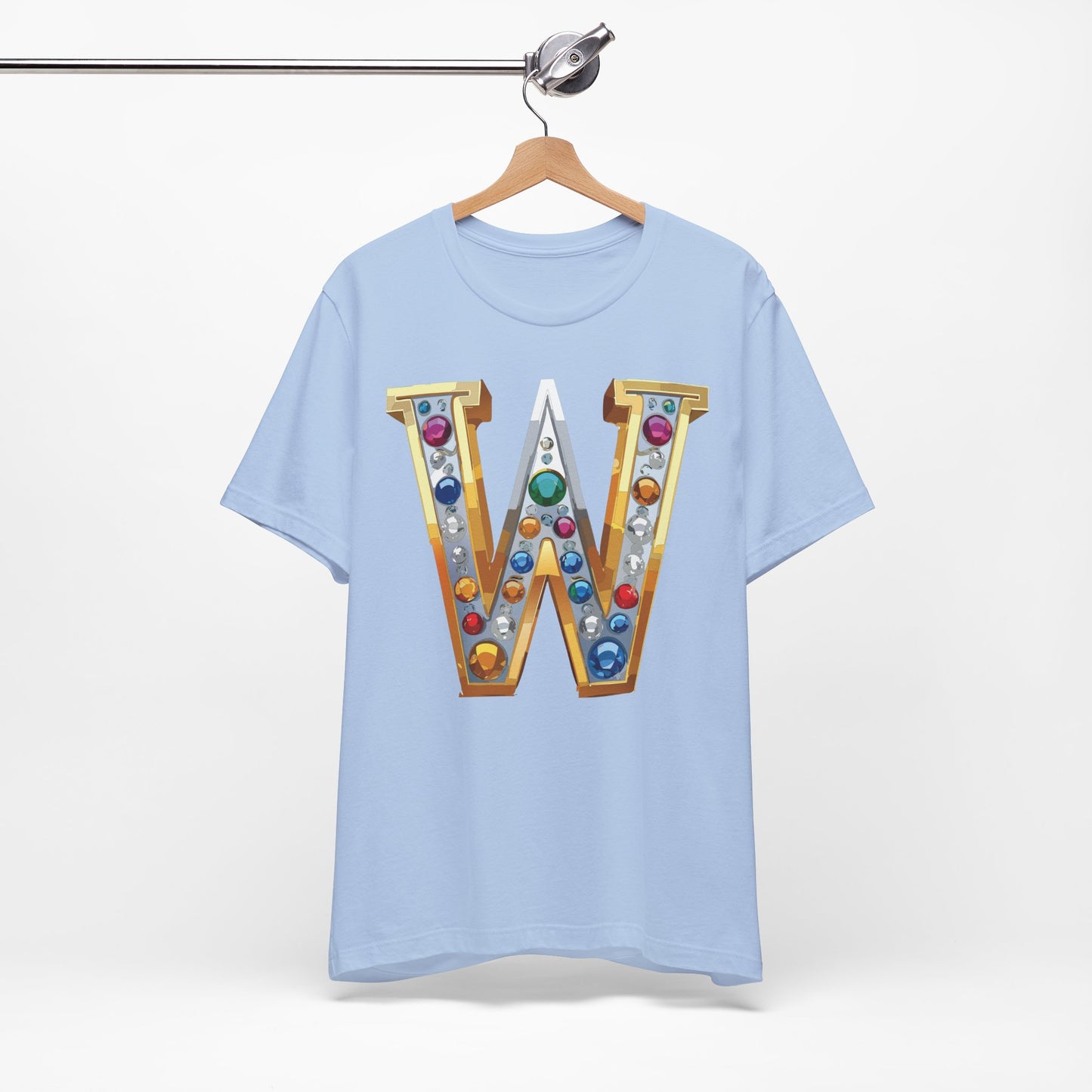 Letter Shirt, Shirt with Letters, Tee Shirt with Gold Letter, Shirt with Antique Letters