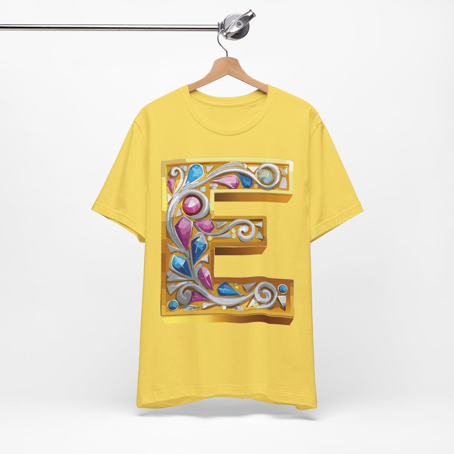 Letter Shirt, Shirt with Letters, Tee Shirt with Gold Letter, Shirt with Antique Letters