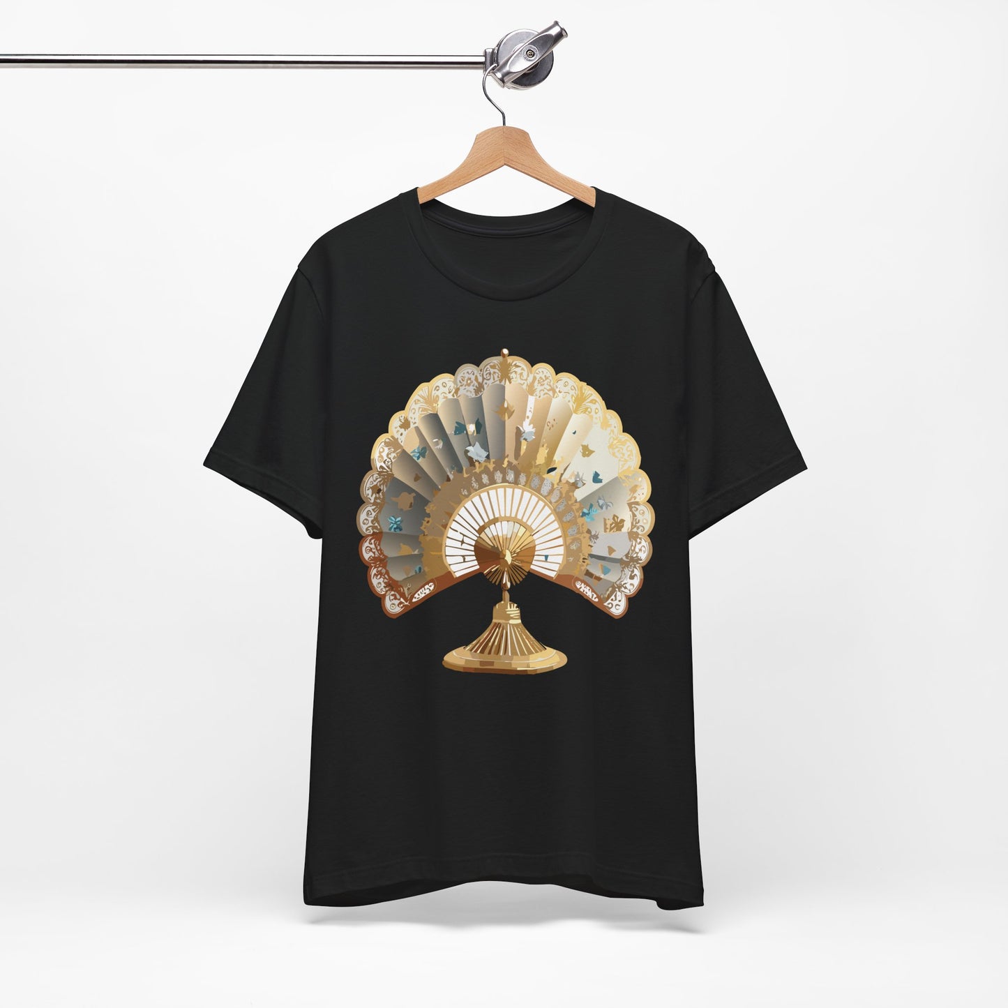 Fan shirt, Shirt with Fan, Tee Shirt with Gold Blower