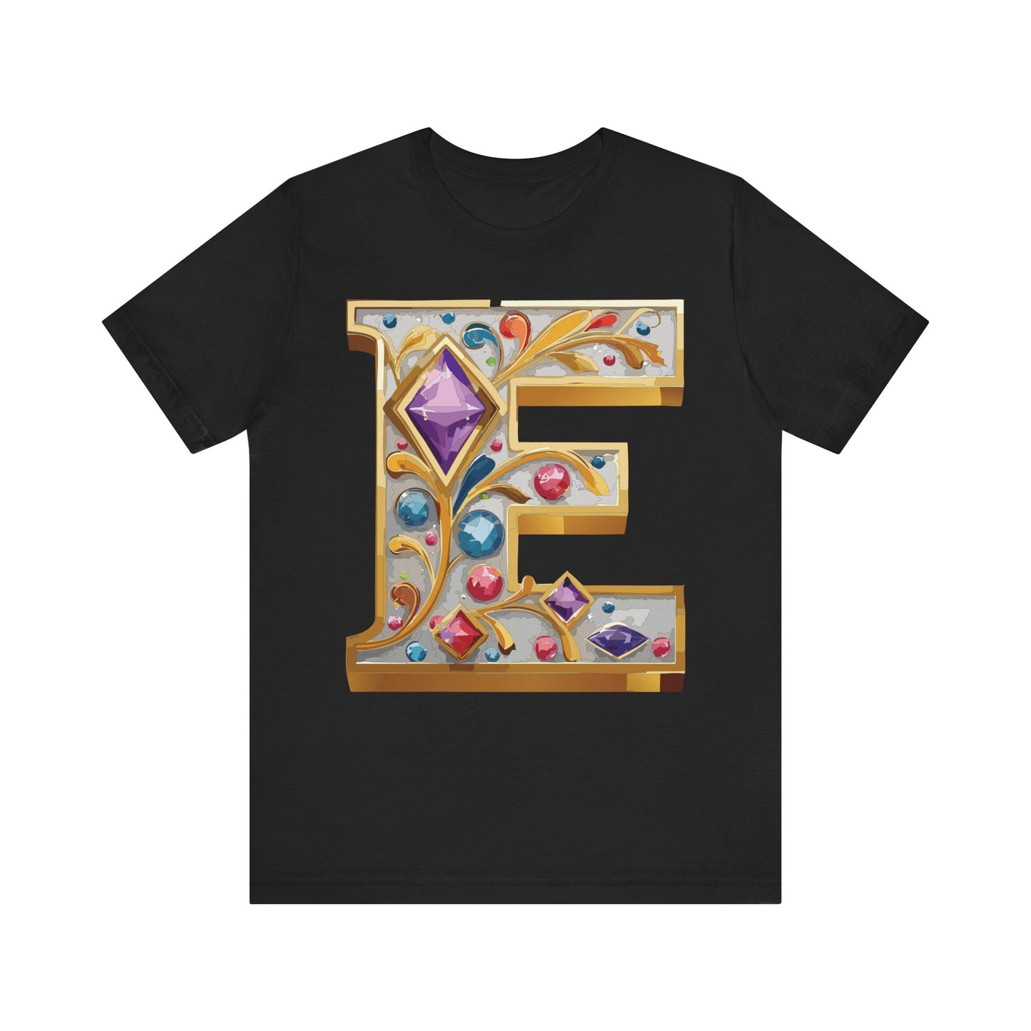 Letter Shirt, Shirt with Letters, Tee Shirt with Gold Letter, Shirt with Antique Letters