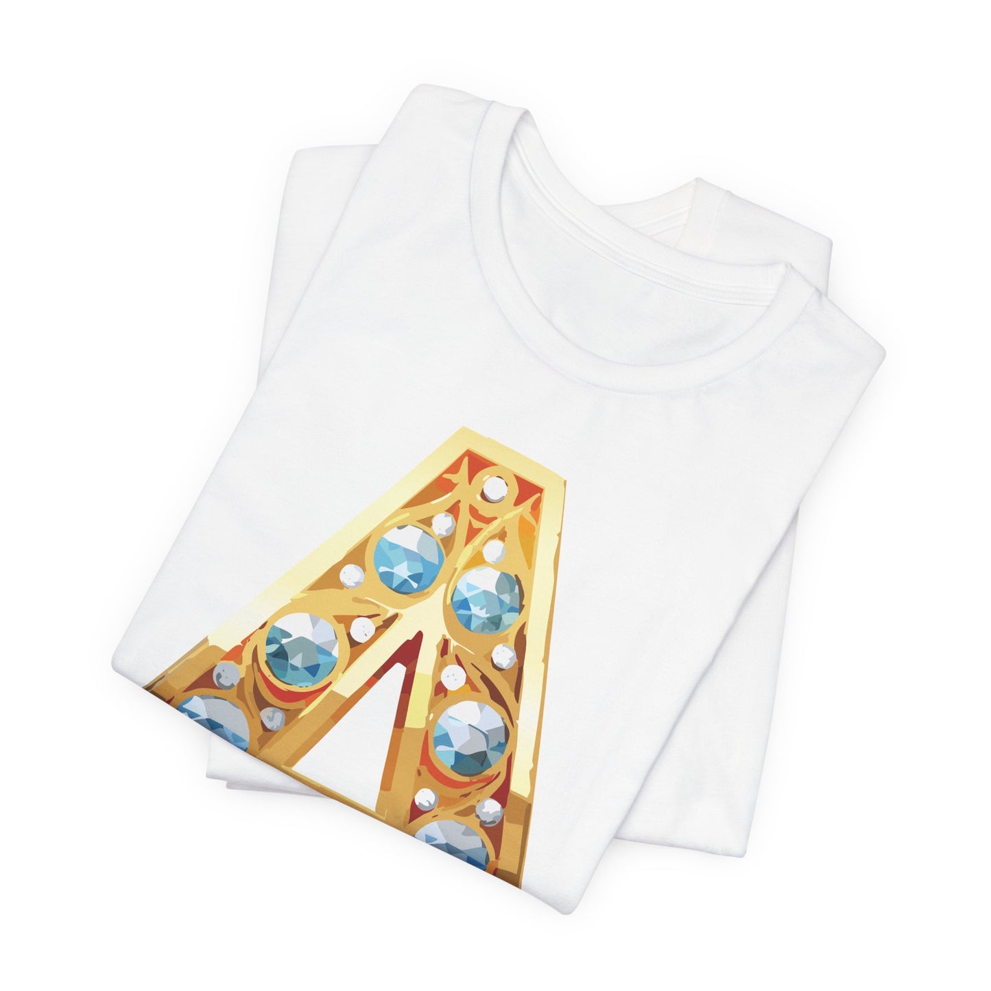 Letter Shirt, Shirt with Letters, Tee Shirt with Gold Letter, Shirt with Antique Letters