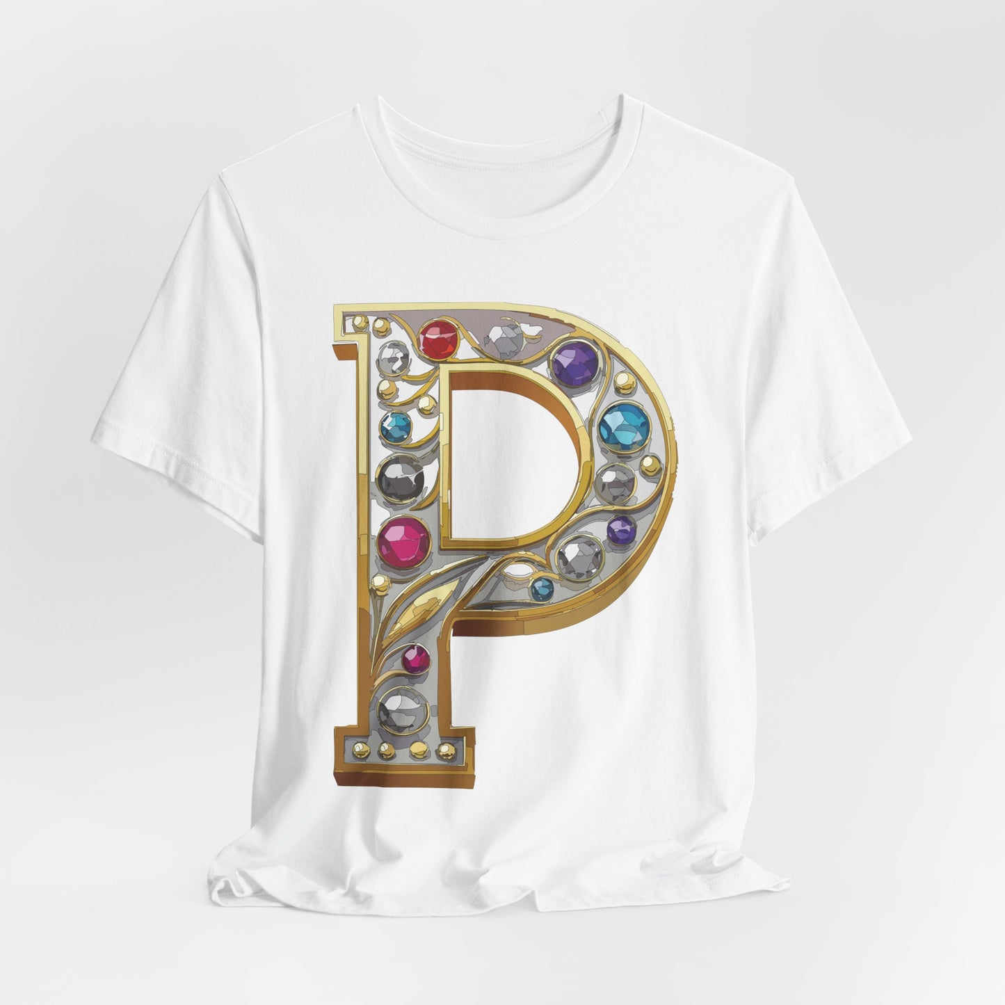 Letter Shirt, Shirt with Letters, Tee Shirt with Gold Letter, Shirt with Antique Letters