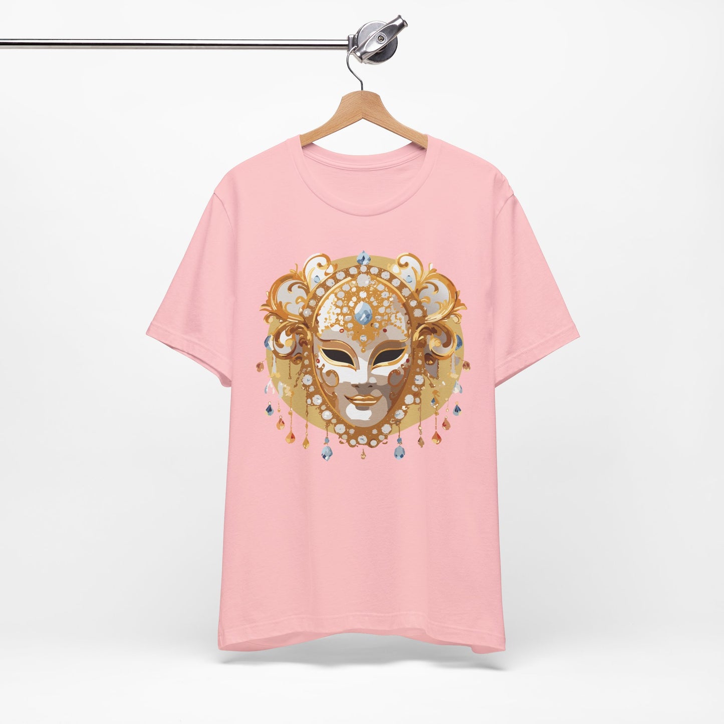Mask Shirt, Shirt with Mask, Tee Shirt with Gold Face
