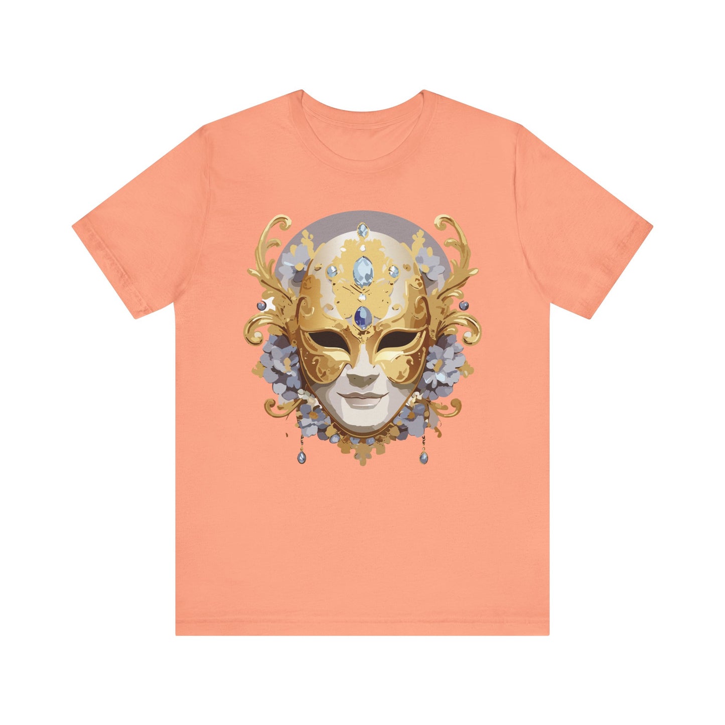 Mask Shirt, Shirt with Mask, Tee Shirt with Gold Face