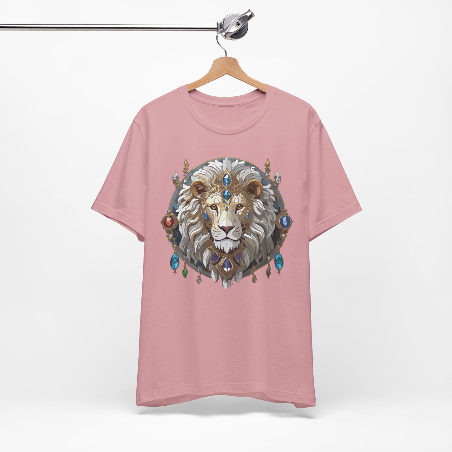 Animal Shirt, Shirt with Animal, Tee Shirt with Gold Animal Medal, Shirt with Antique Animal Medallion