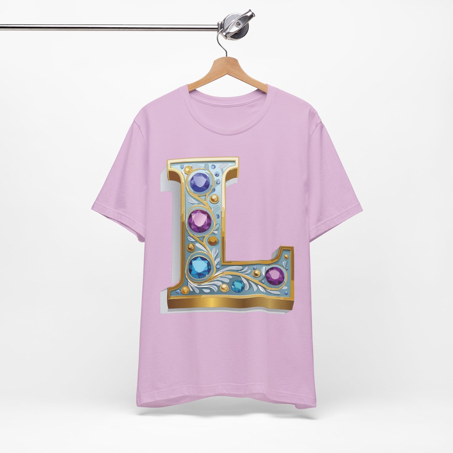 Letter Shirt, Shirt with Letters, Tee Shirt with Gold Letter, Shirt with Antique Letters