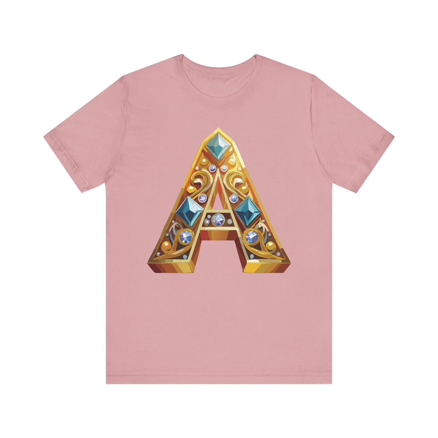 Letter Shirt, Shirt with Letters, Tee Shirt with Gold Letter, Shirt with Antique Letters