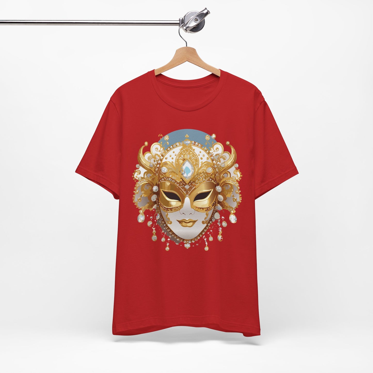 Mask Shirt, Shirt with Mask, Tee Shirt with Gold Face