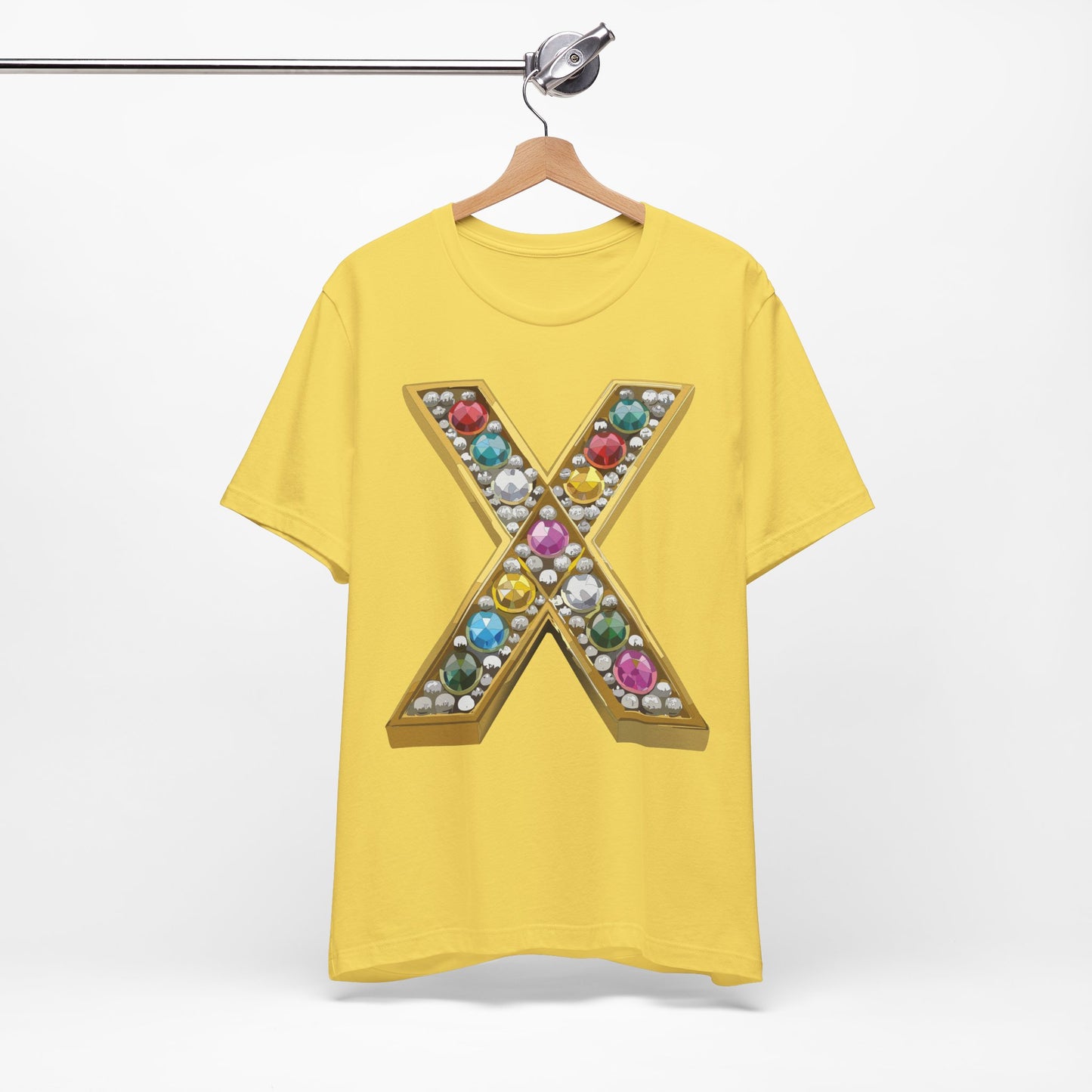 Letter Shirt, Shirt with Letters, Tee Shirt with Gold Letter, Shirt with Antique Letters