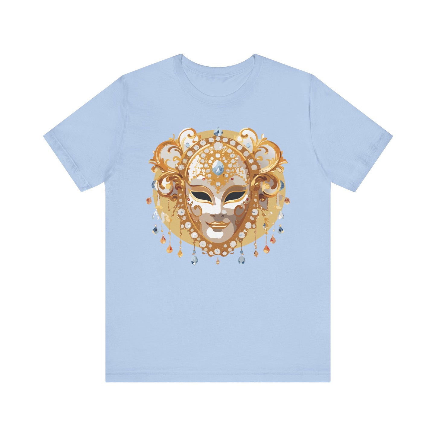 Mask Shirt, Shirt with Mask, Tee Shirt with Gold Face