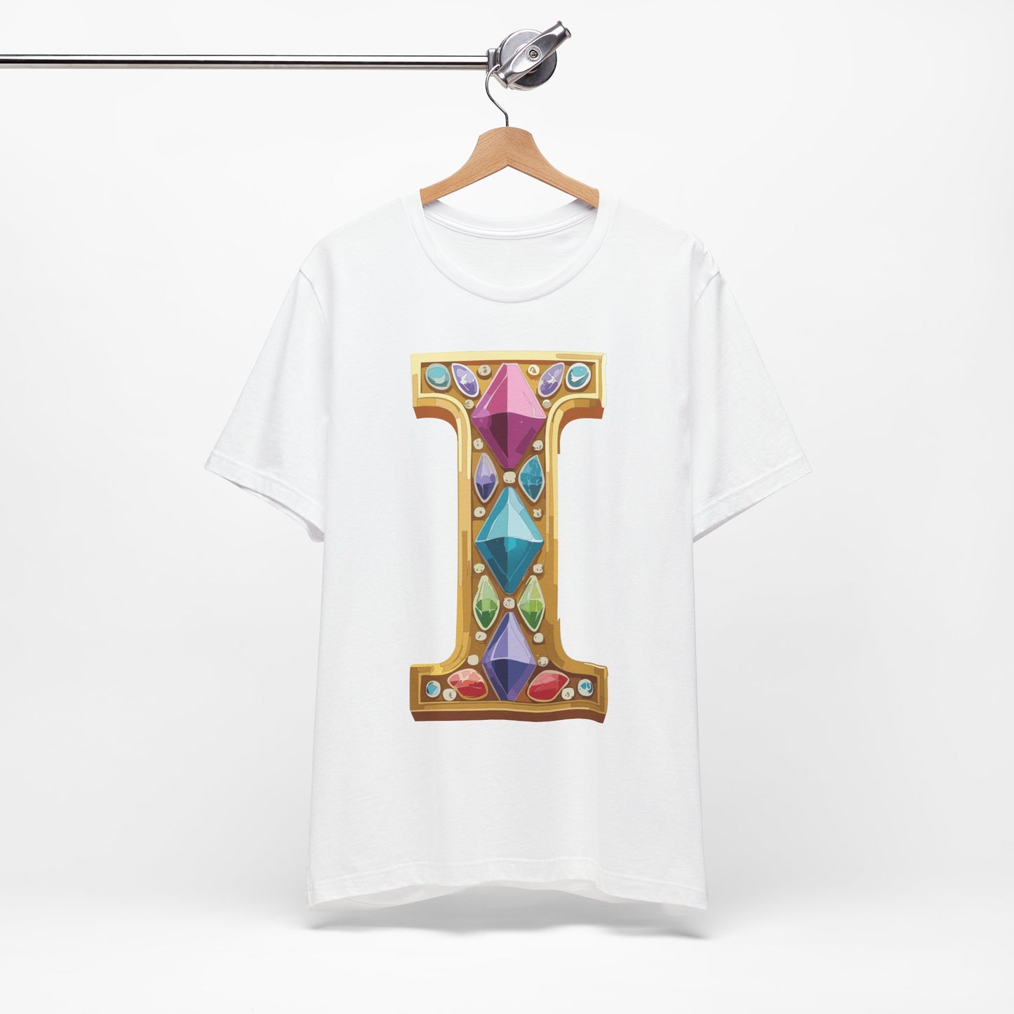 Letter Shirt, Shirt with Letters, Tee Shirt with Gold Letter, Shirt with Antique Letters