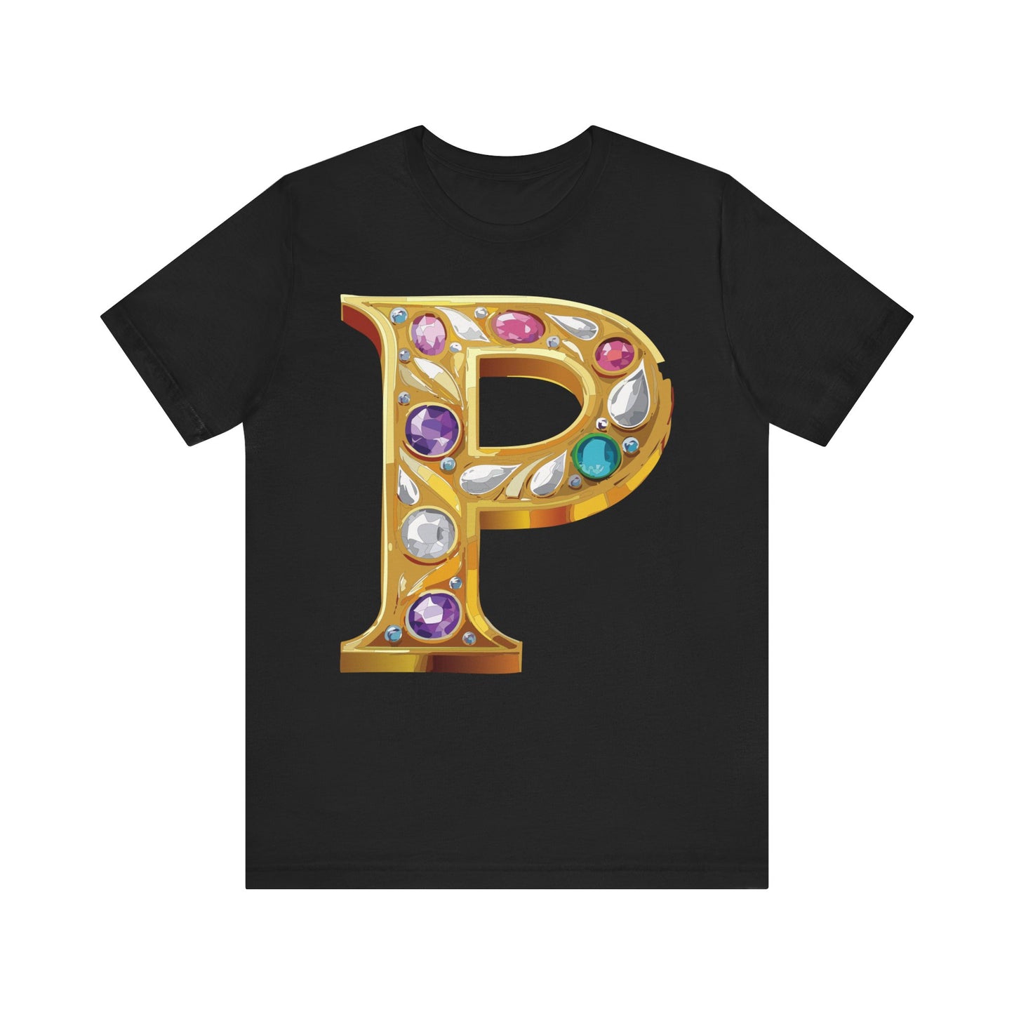 Letter Shirt, Shirt with Letters, Tee Shirt with Gold Letter, Shirt with Antique Letters