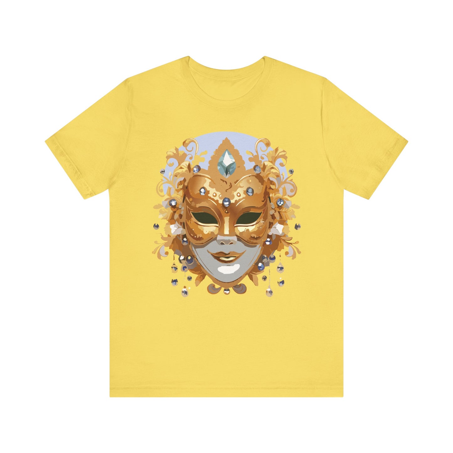 Mask Shirt, Shirt with Mask, Tee Shirt with Gold Face