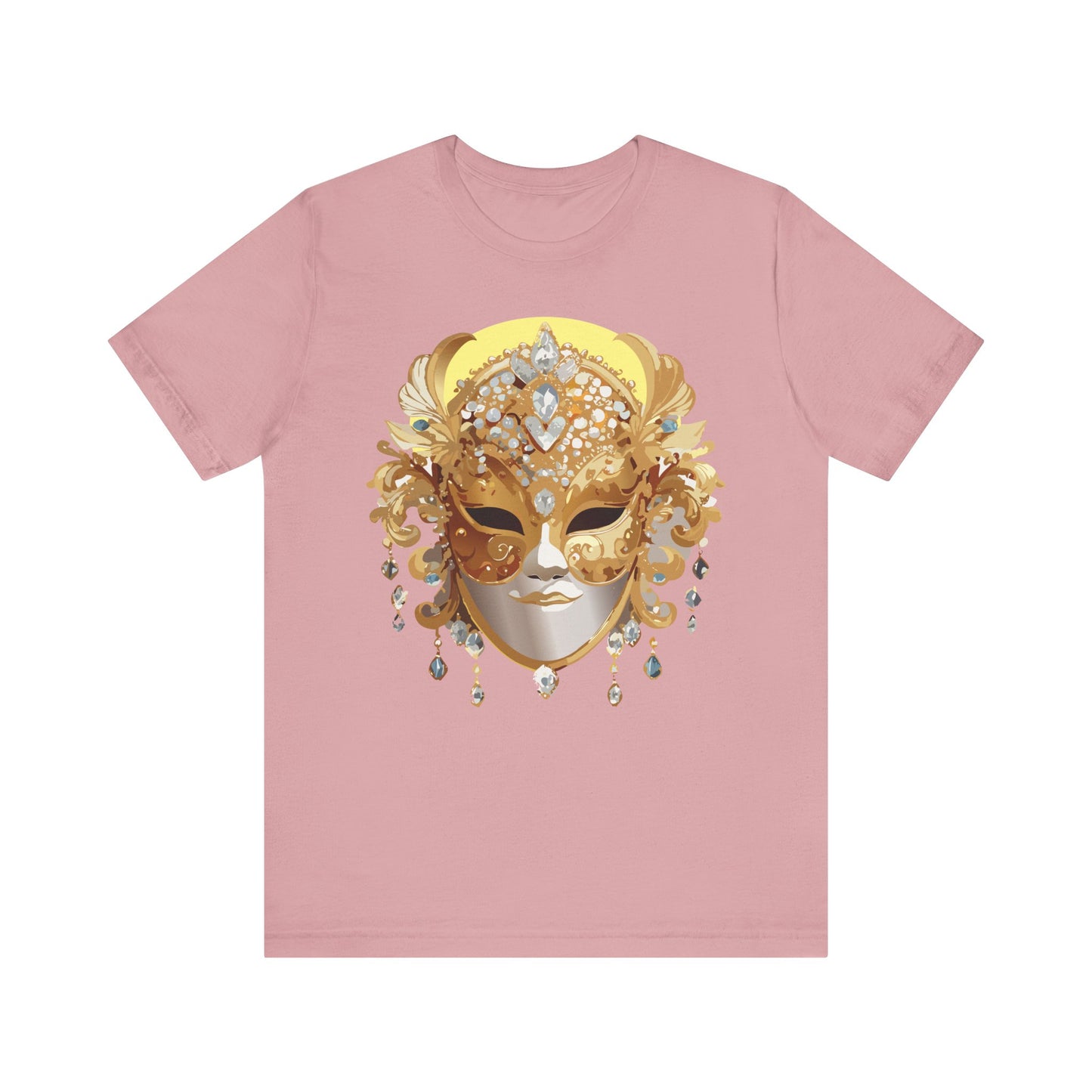 Mask Shirt, Shirt with Mask, Tee Shirt with Gold Face