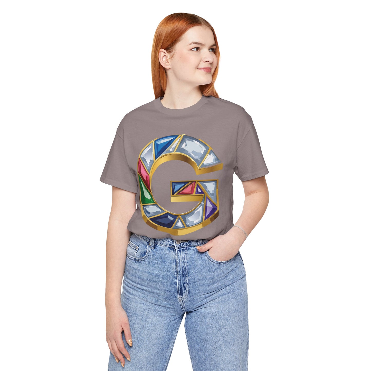 Letter Shirt, Shirt with Letters, Tee Shirt with Gold Letter, Shirt with Antique Letters