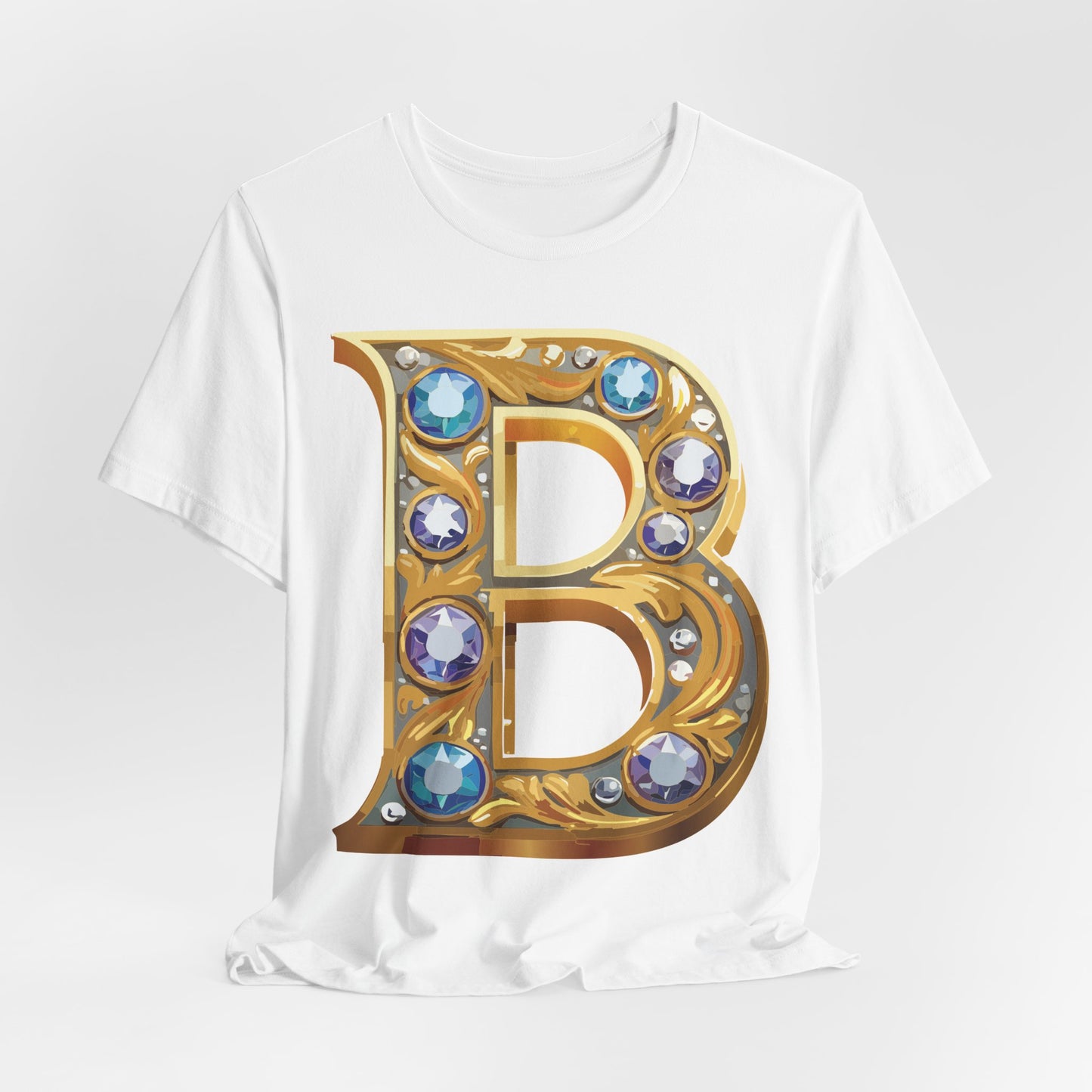 Letter Shirt, Shirt with Letters, Tee Shirt with Gold Letter, Shirt with Antique Letters