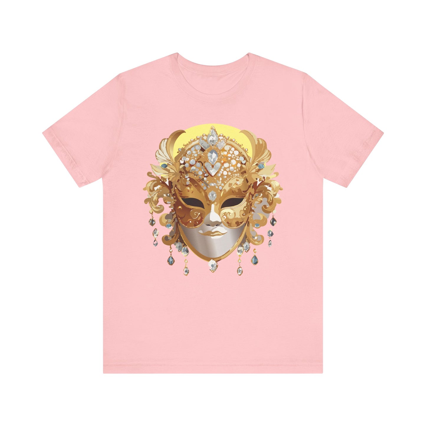 Mask Shirt, Shirt with Mask, Tee Shirt with Gold Face