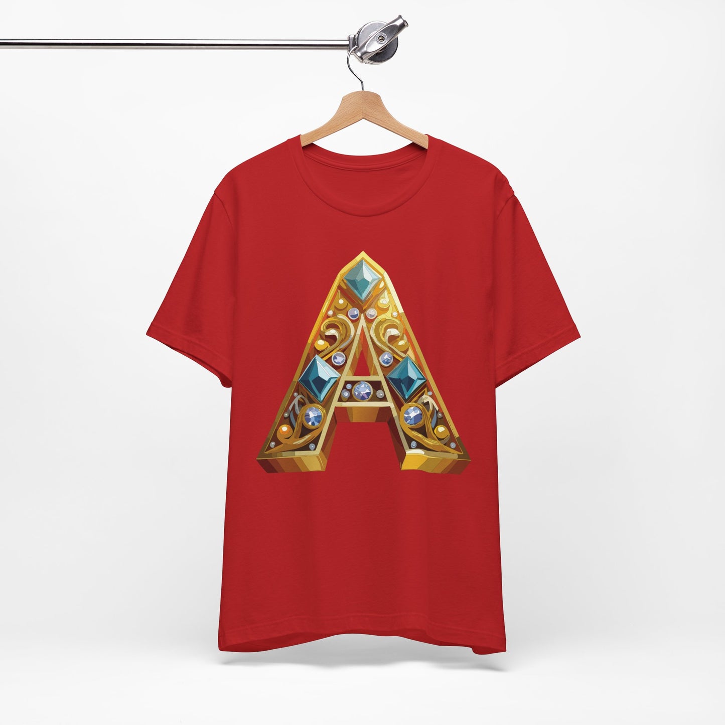 Letter Shirt, Shirt with Letters, Tee Shirt with Gold Letter, Shirt with Antique Letters