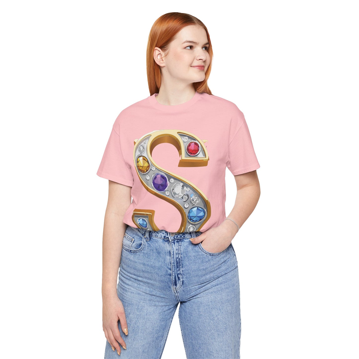 Letter Shirt, Shirt with Letters, Tee Shirt with Gold Letter, Shirt with Antique Letters