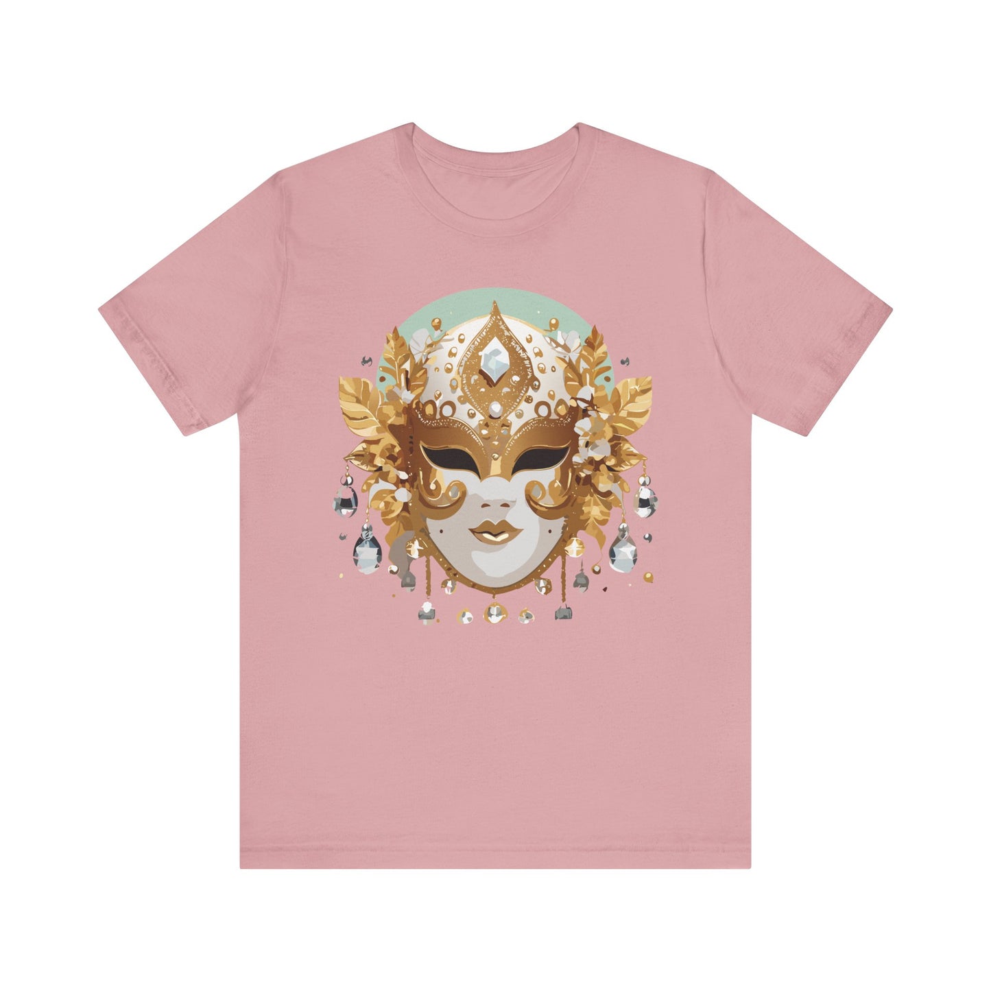 Mask Shirt, Shirt with Mask, Tee Shirt with Gold Face
