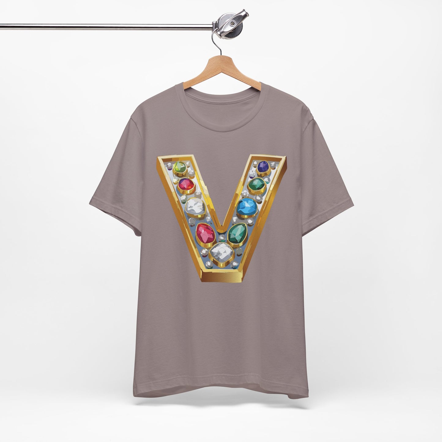 Letter Shirt, Shirt with Letters, Tee Shirt with Gold Letter, Shirt with Antique Letters