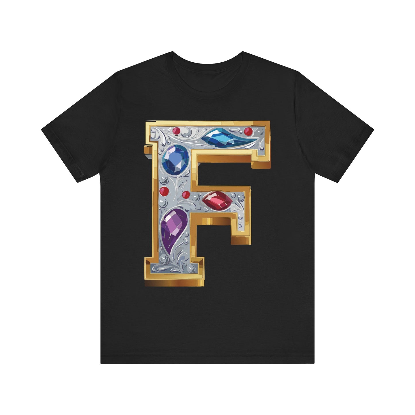 Letter Shirt, Shirt with Letters, Tee Shirt with Gold Letter, Shirt with Antique Letters