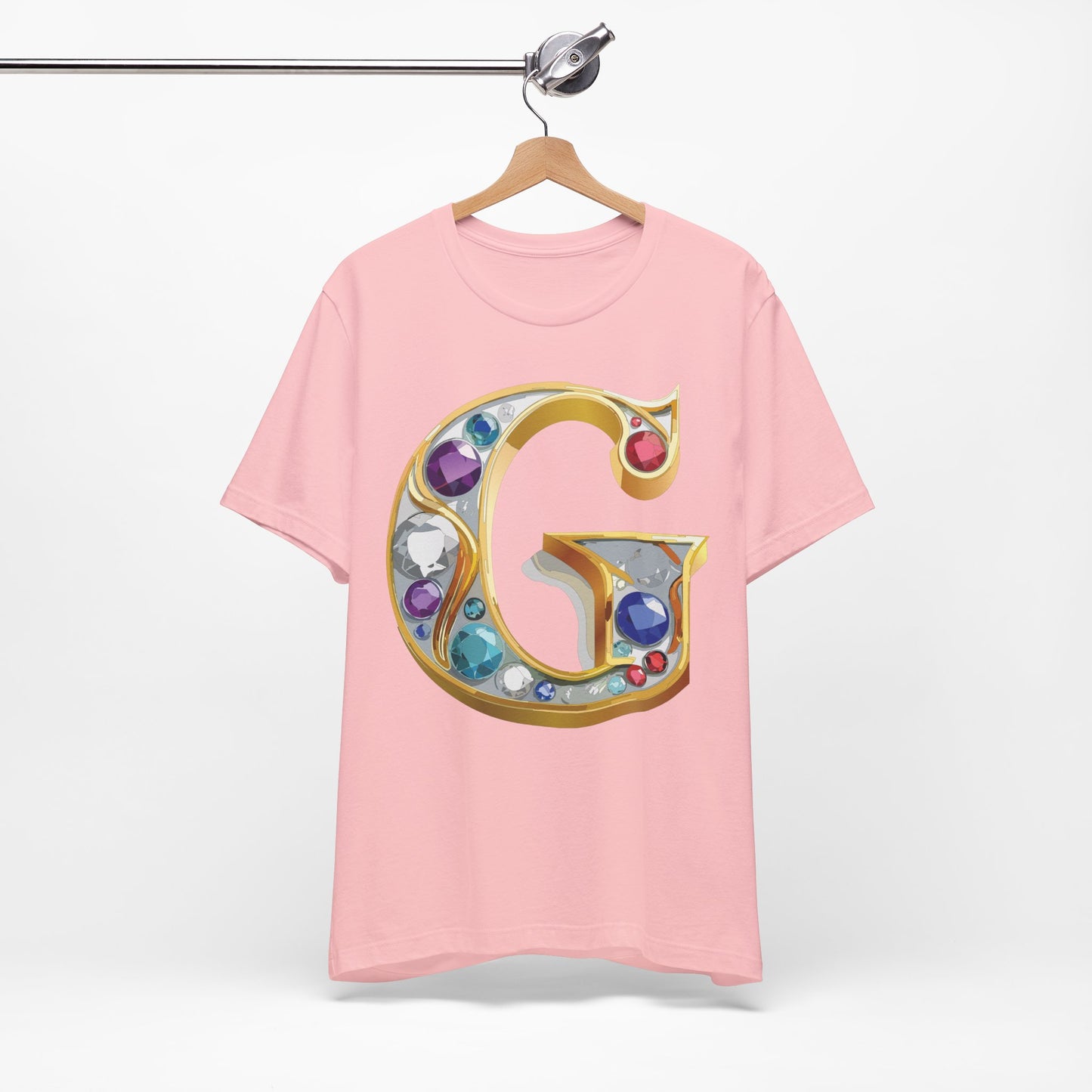 Letter Shirt, Shirt with Letters, Tee Shirt with Gold Letter, Shirt with Antique Letters