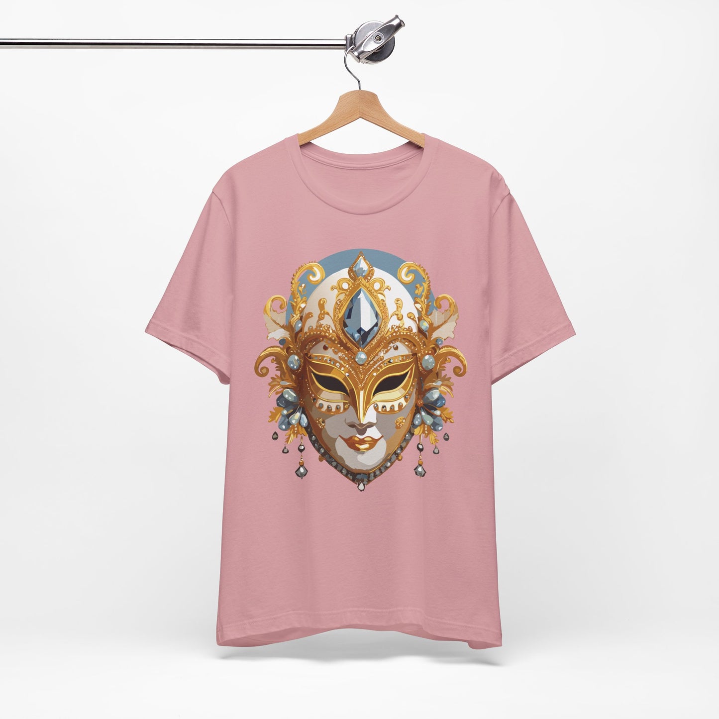 Mask Shirt, Shirt with Mask, Tee Shirt with Gold Face