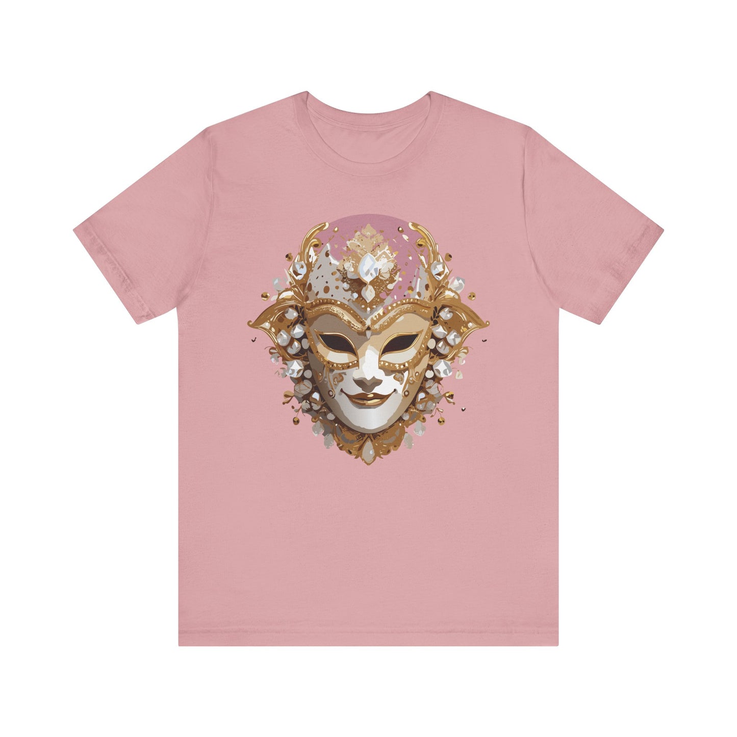 Mask Shirt, Shirt with Mask, Tee Shirt with Gold Face