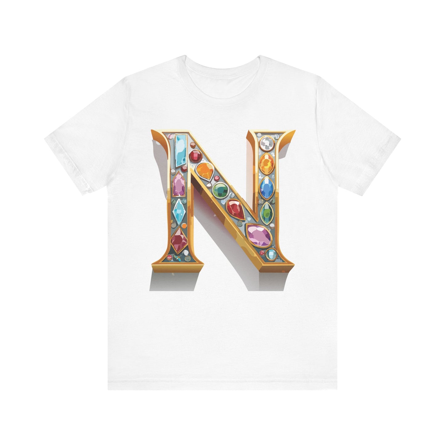 Letter Shirt, Shirt with Letters, Tee Shirt with Gold Letter, Shirt with Antique Letters